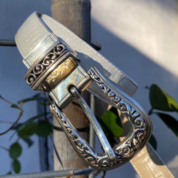 Accessories - White Belt with Silver Buckle